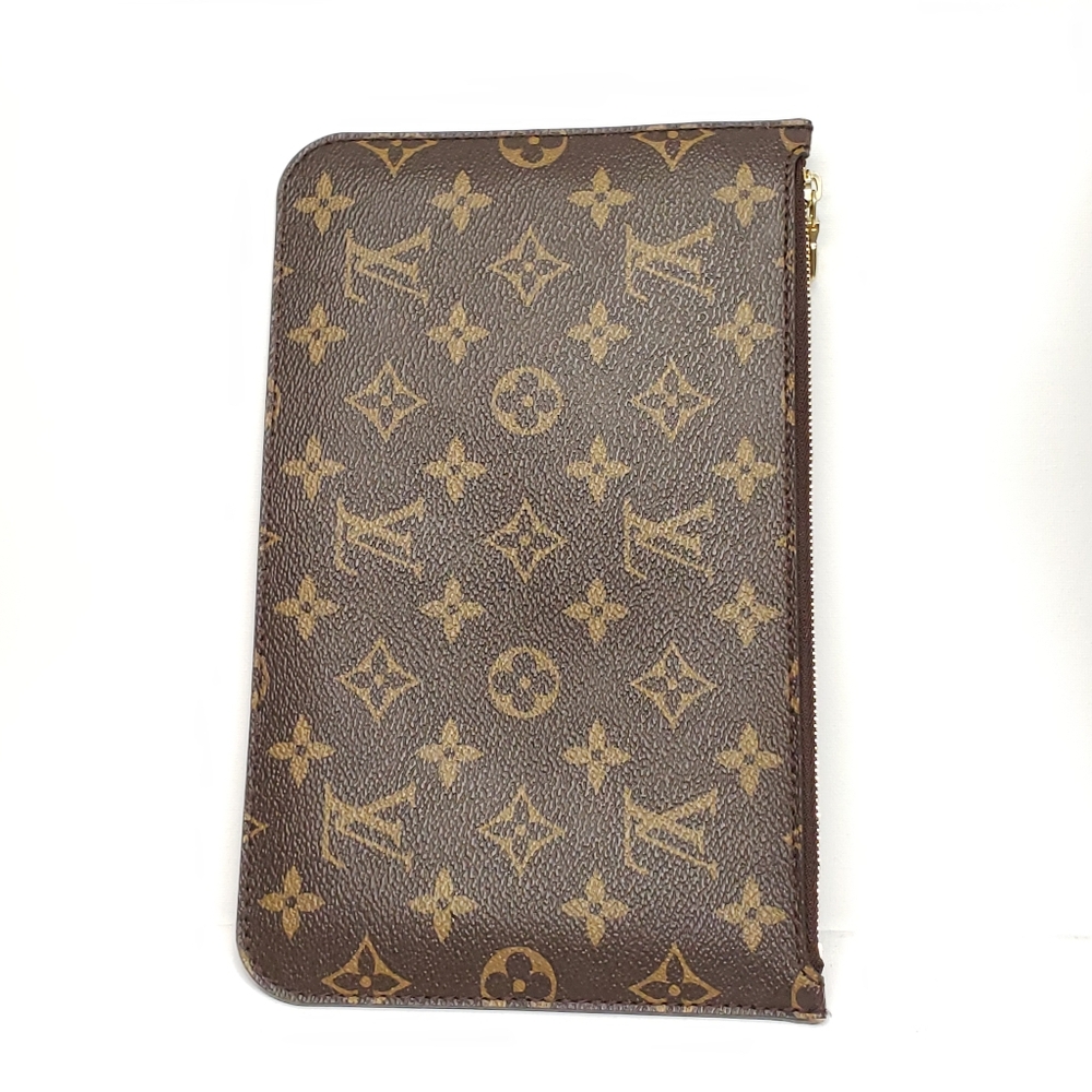 Authentic Louis Vuitton Neverfull Pochette Monogram Wristlet Clutch - Picture 5 of 14